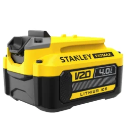 Batterie Lithium Ion 18V 4 Ah - Compatible Avec Tous Les Outils De La Gamme STANLEY FATMAX V20 - Robuste Et Ergonomique Avec Technologie Améliorée - Gamme V20 - STANLEY FATMAX, SFMCB204-XJ